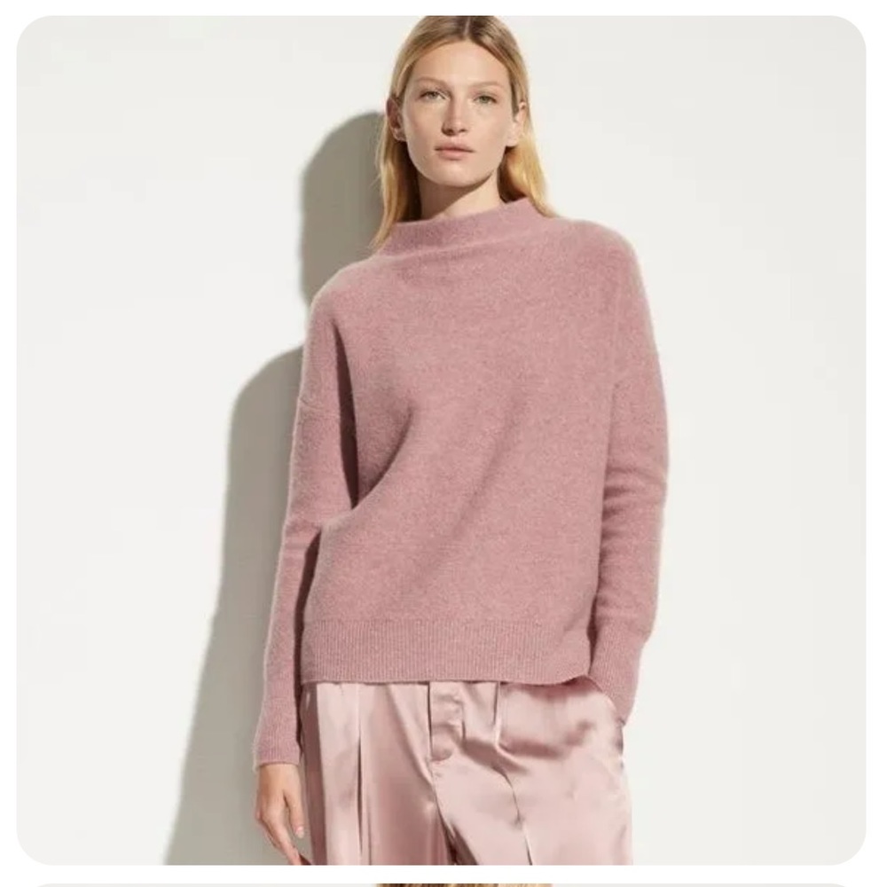 Vince Boiled Cashmere Funnel Neck Sweater